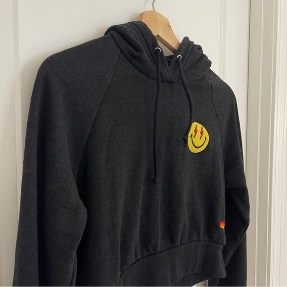 Aviator Nation Smiley Bolt Cropped Hoodie - Picture 4 of 11